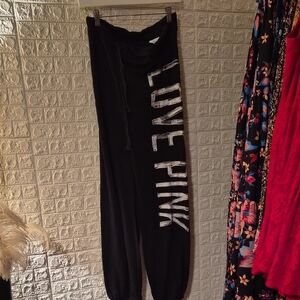 Victoria's Secret Pink Black light joggers Apparel